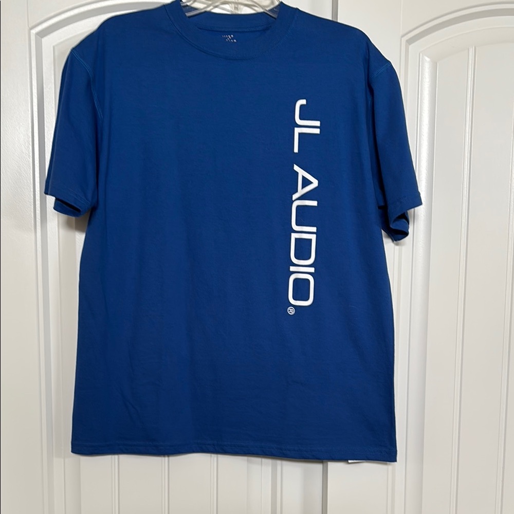 JL Audio t-shirt. Blue. Size M